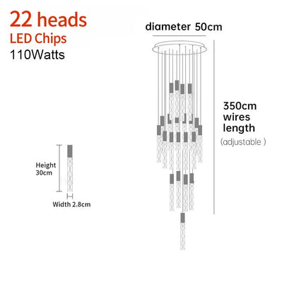 Spiral Crystal Staircase Chandelier for Luxury Interiors
