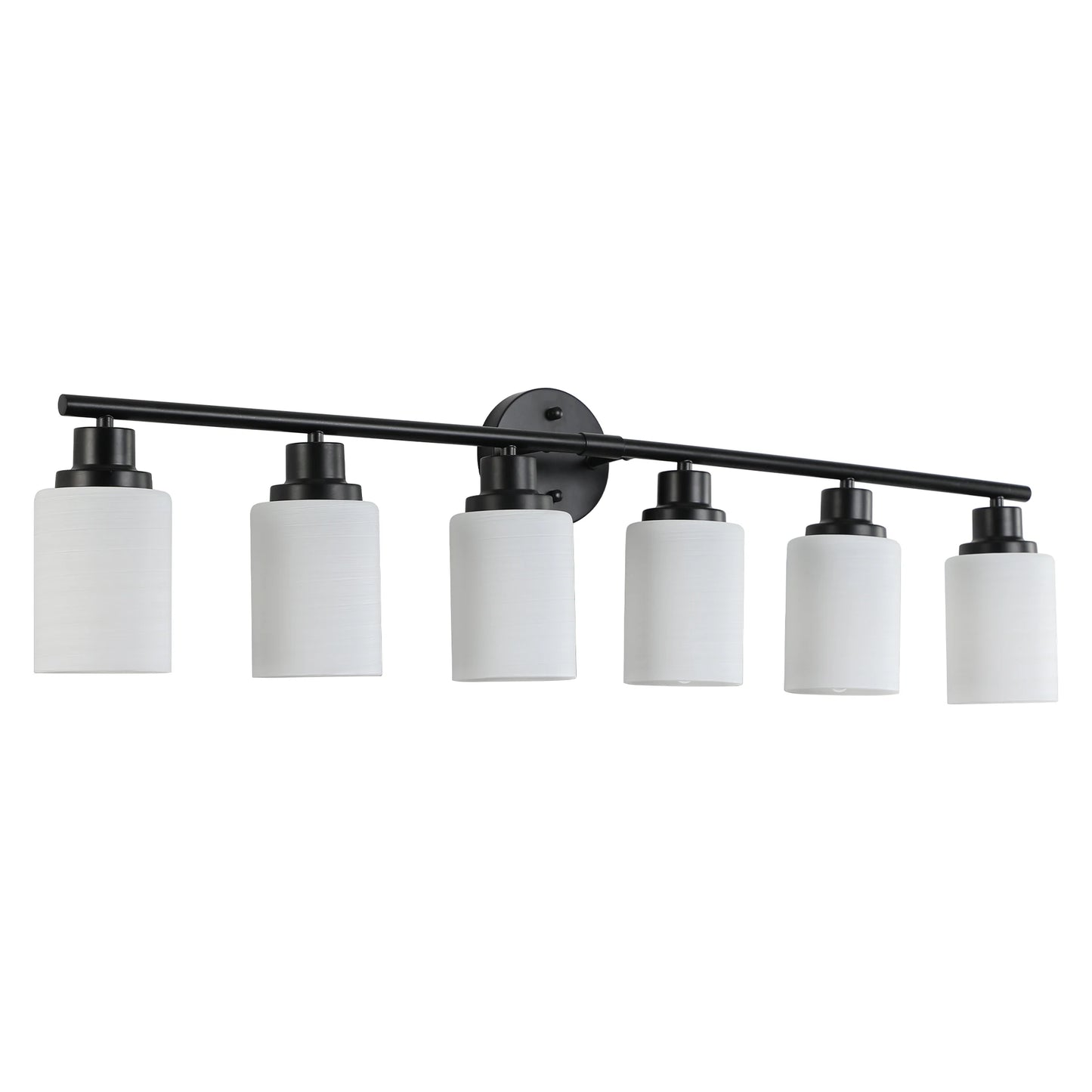 Modern Bathroom Vanity Light 4 5 6 Frosted Glass Black Frame