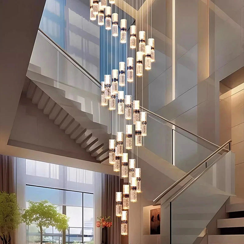 Luxury Crystal Staircase Chandelier for High Ceilings