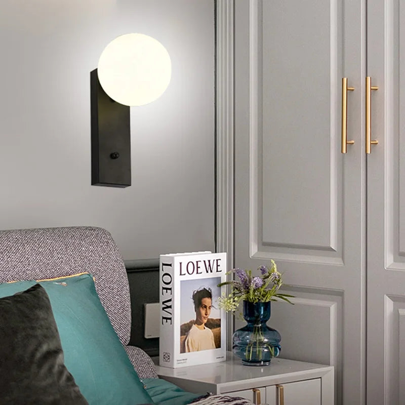 Nordic Glass Ball LED Wall Sconce for Modern Homes