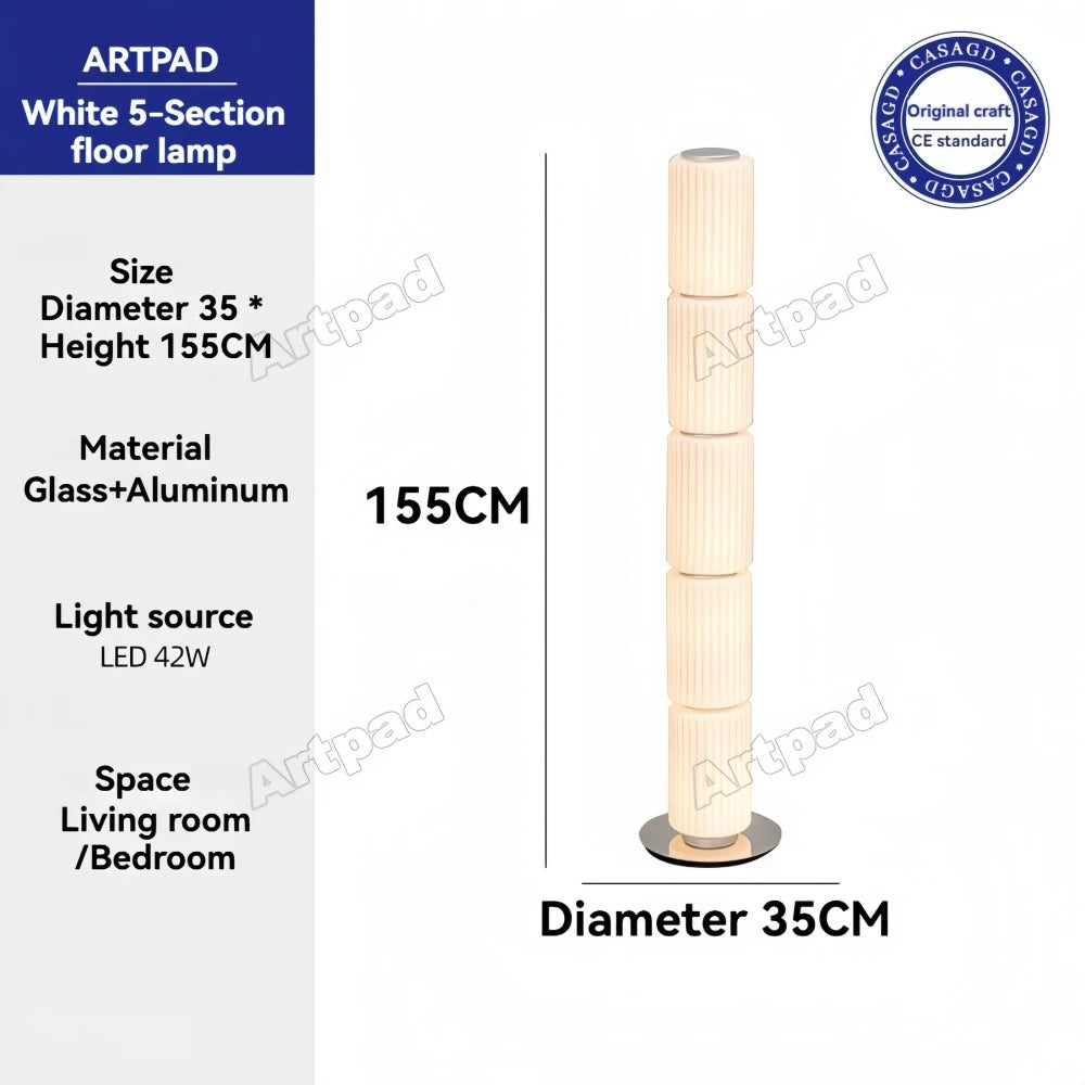 Nordic Glass Floor Lamp – Designer LED Standing Light for Home Decor