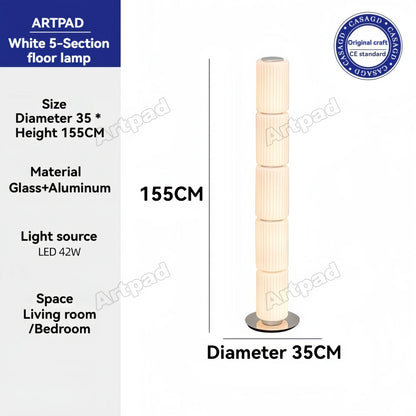 Nordic Glass Floor Lamp – Designer LED Standing Light for Home Decor