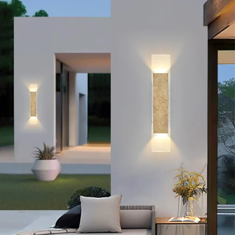 Natural Stone Outdoor LED Wall Sconce for Modern Homes