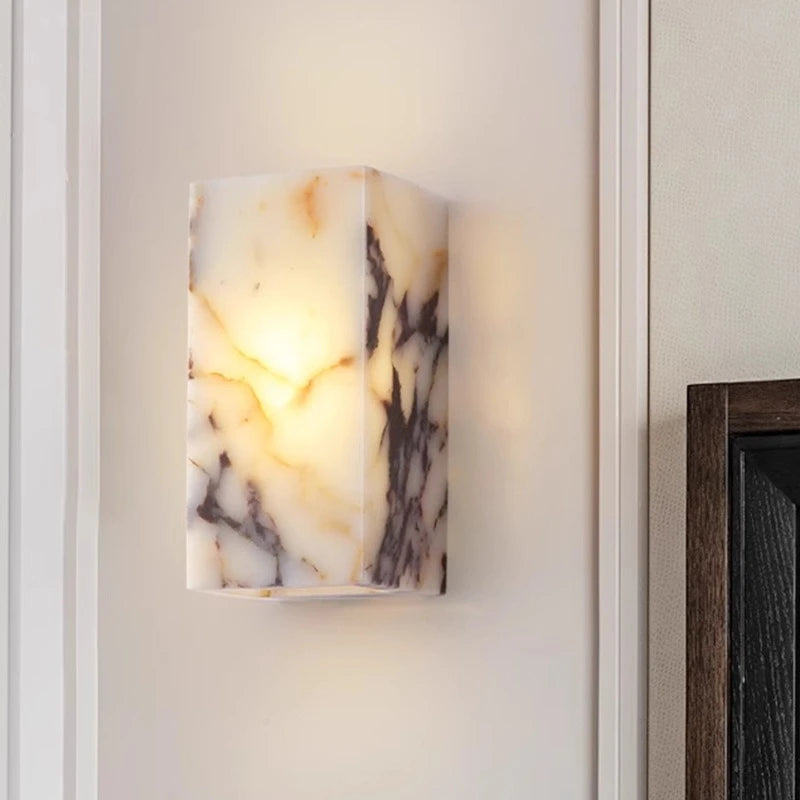 Luxury Black Stone Wall Sconce for Modern Bedrooms