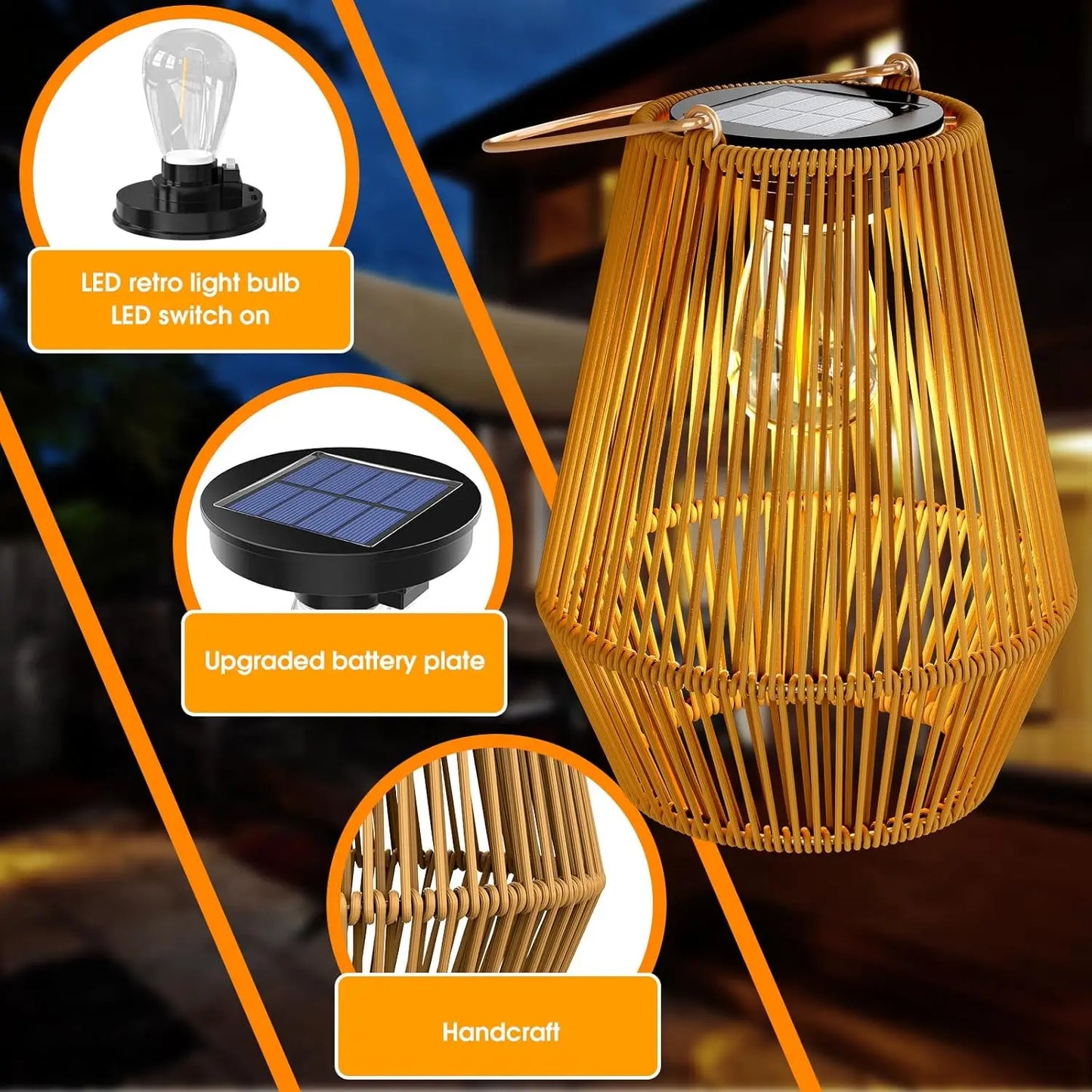 Solar Hanging Lanterns for Patio and Garden Decor