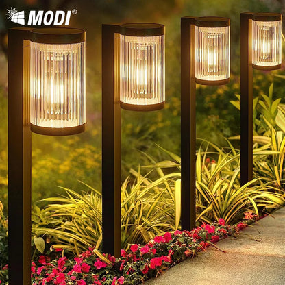 Solar Spike Path Lights with Warm LED Glow
