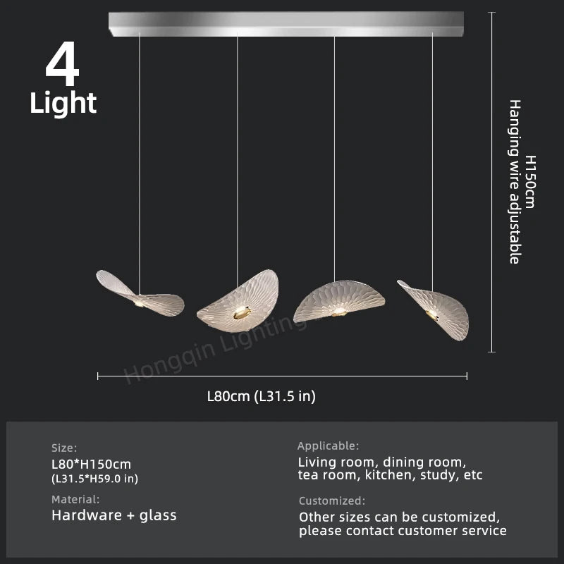 Modern Glass Staircase Chandelier for High Ceilings