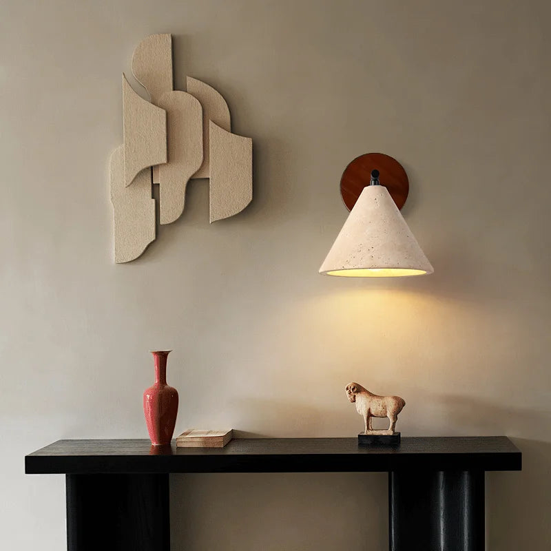 Natural Travertine Stone Wall Sconce for Modern Interiors