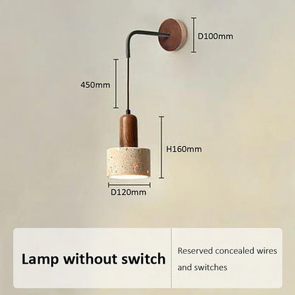 Wabi Sabi Stone Wall Lamp Bedroom Bedside LED Light
