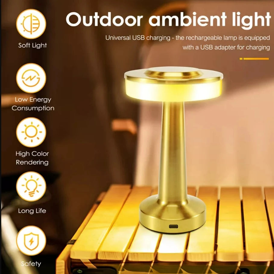 Portable LED Touch Lamp – USB Rechargeable Mood Light for Bedroom & Bar