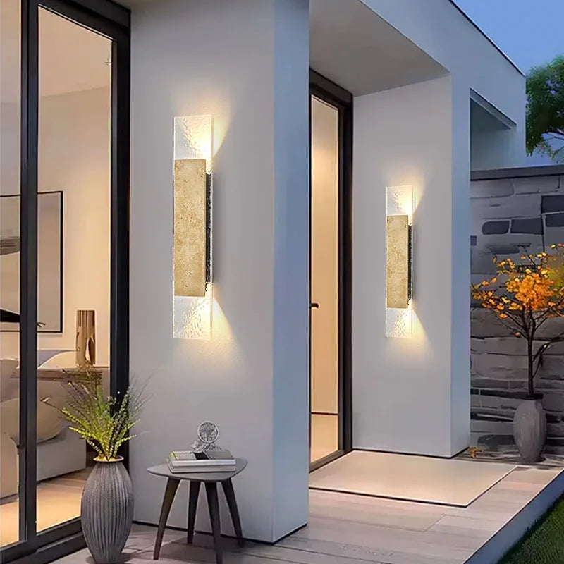 Natural Stone Outdoor LED Wall Sconce for Modern Homes