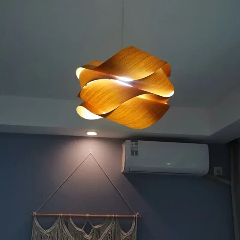 Wooden Pendant Lamp Southeast Asian Bedroom Restaurant Light