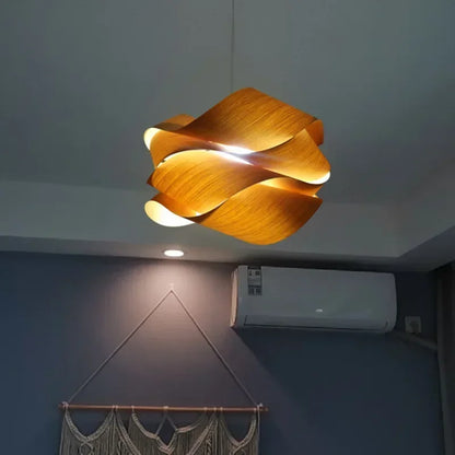 Wooden Pendant Lamp Southeast Asian Bedroom Restaurant Light