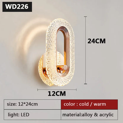 Modern Nordic Wall Lamp Acrylic Bedroom Living Room Light