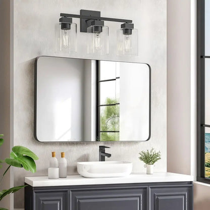 Modern Matte Black Bathroom Vanity Light