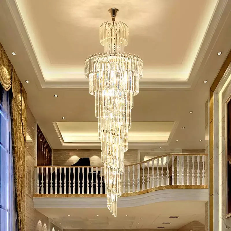 Luxury Crystal Staircase Chandelier for Grand Entrances