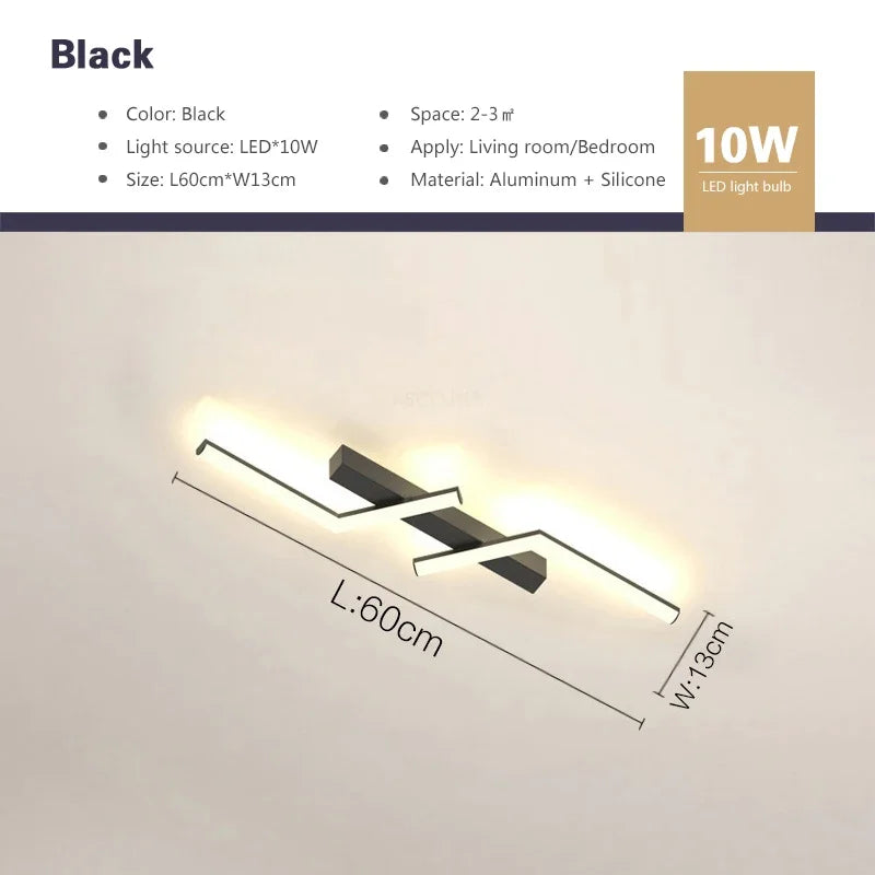 Modern LED Line Ceiling Light Living Room Dining Room Fixture