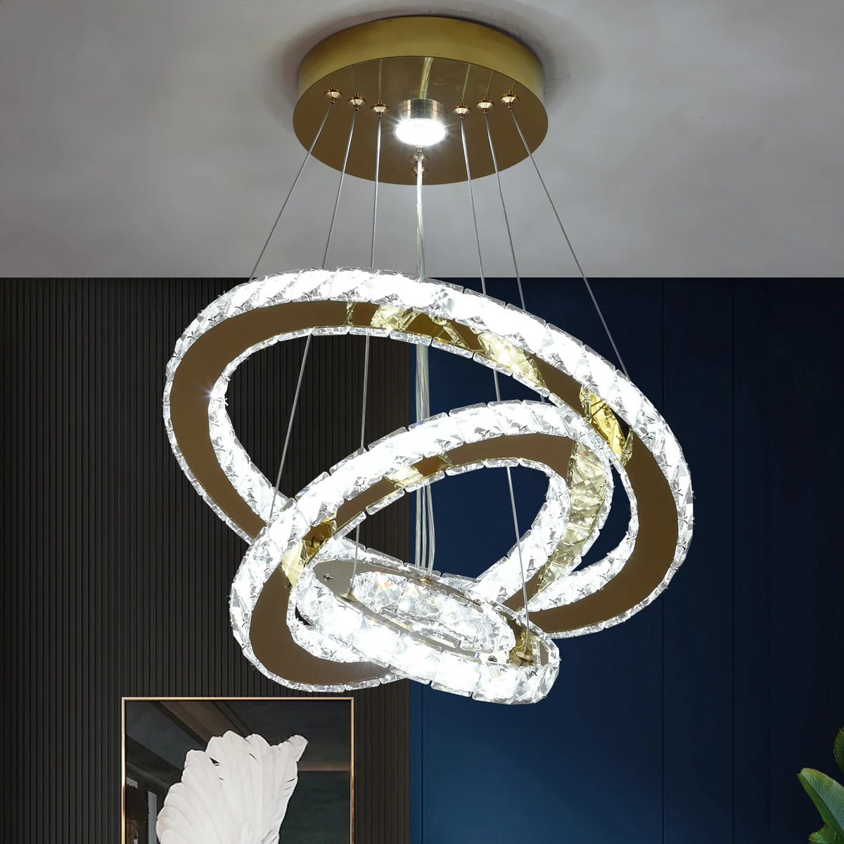 French Crystal Chandelier LED Dining Room Ceiling Light