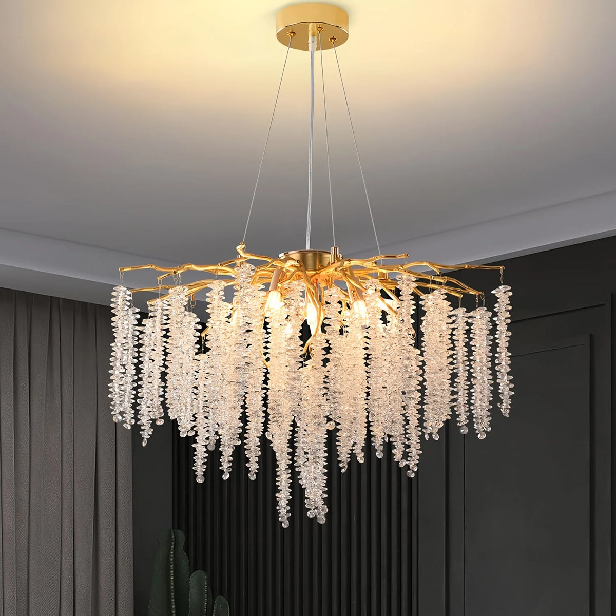 Modern Gold Tree Branch Chandelier 9 Light Luxury Living Room Pendant