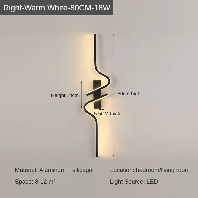 Minimalist LED Wall Light Bedroom Bedside Living Room Sconce