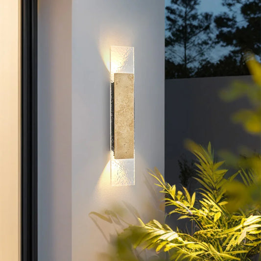 Natural Stone Outdoor LED Wall Sconce for Modern Homes