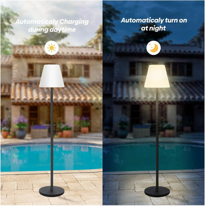 Solar Outdoor Floor Lamp with Ambient Lighting