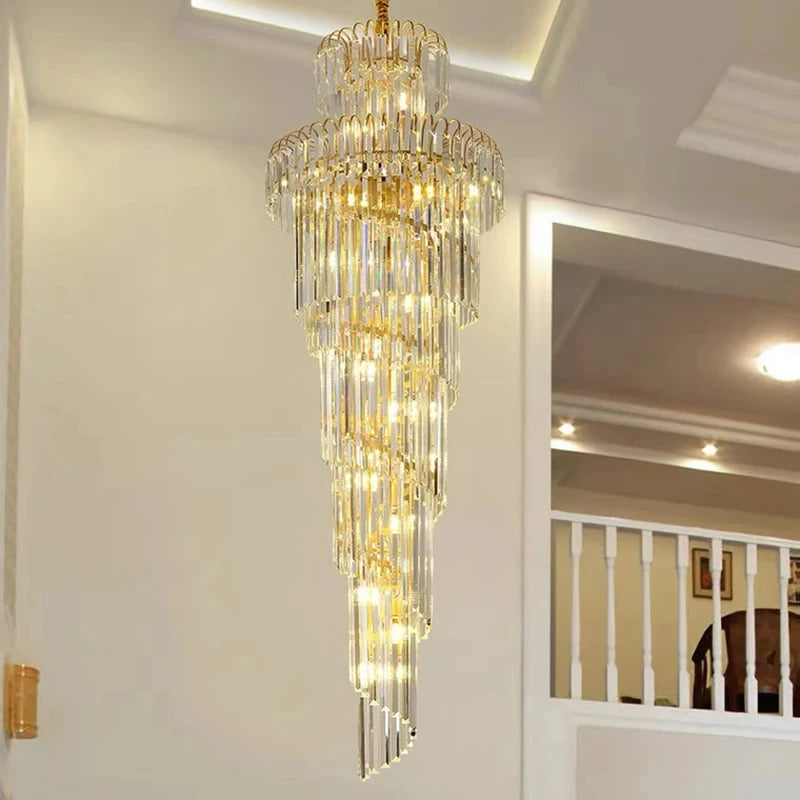 Luxury Crystal Staircase Chandelier for Grand Entrances