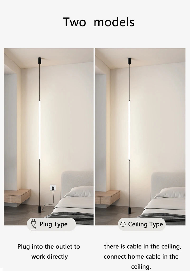 Modern LED Floor Lamp – Sleek Black Acrylic Light for Living Room & Bedroom