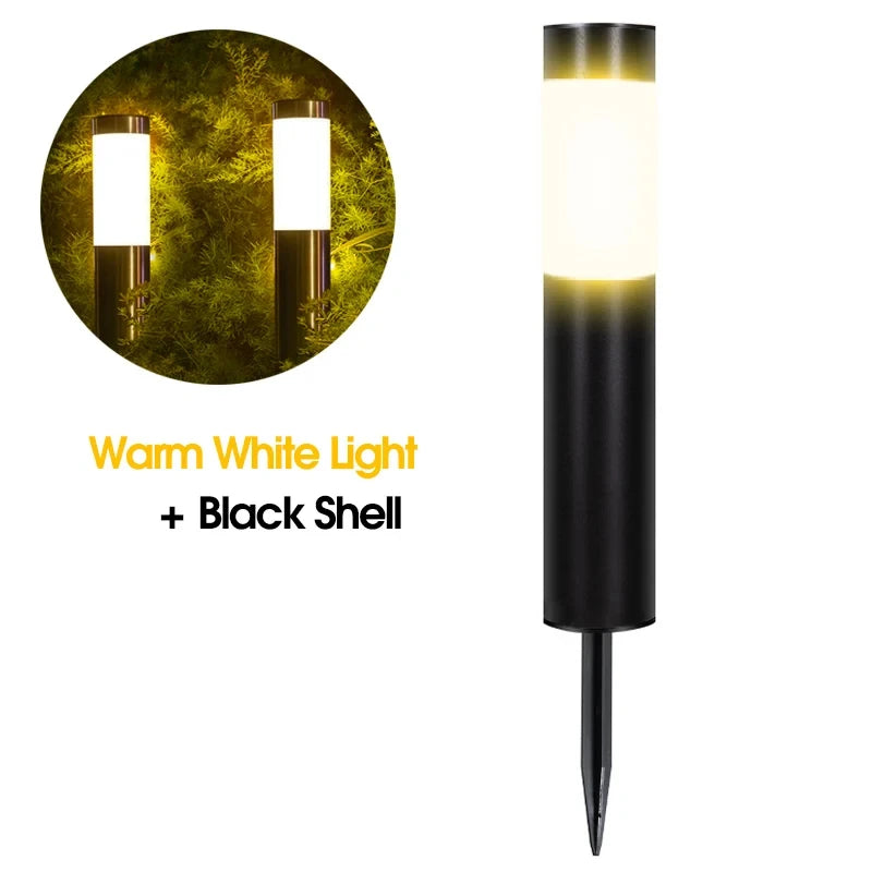 Solar Garden Path Light Stainless Steel Outdoor Pillar Lawn Lamp
