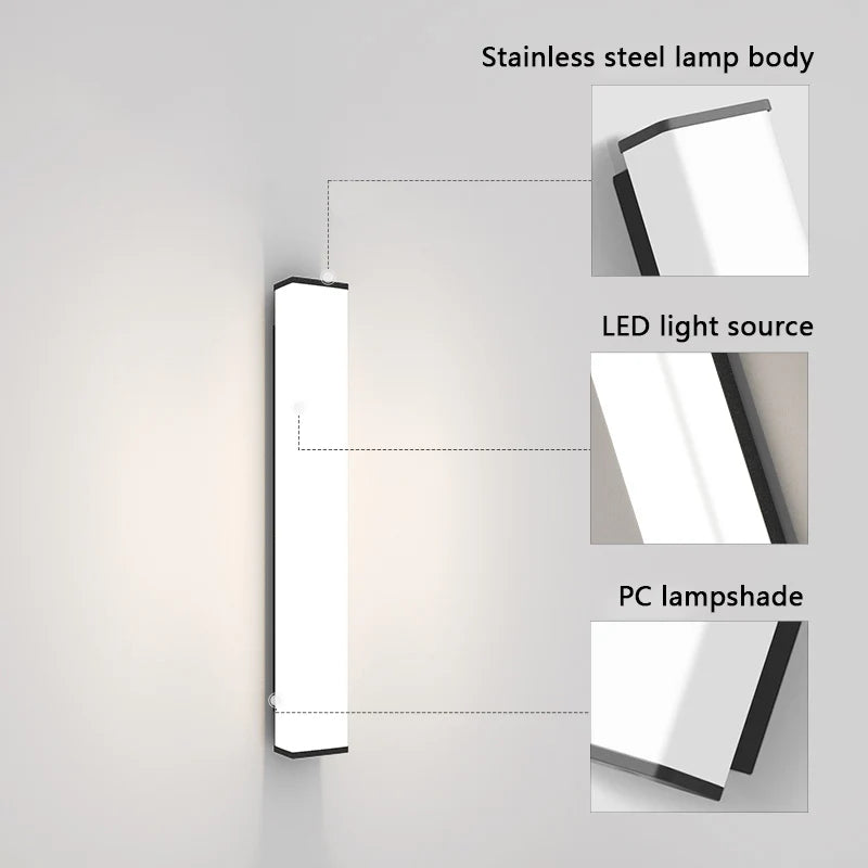Modern Stainless Steel Outdoor LED Wall Light