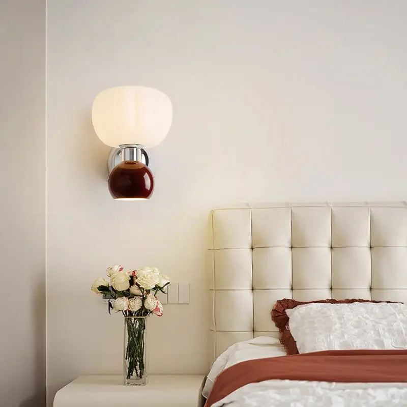 Cream Style Double Head Wall Lamp for Bedrooms