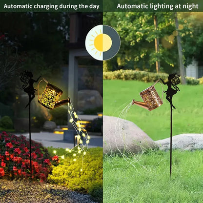 Solar Watering Can String Lights for Garden Decor