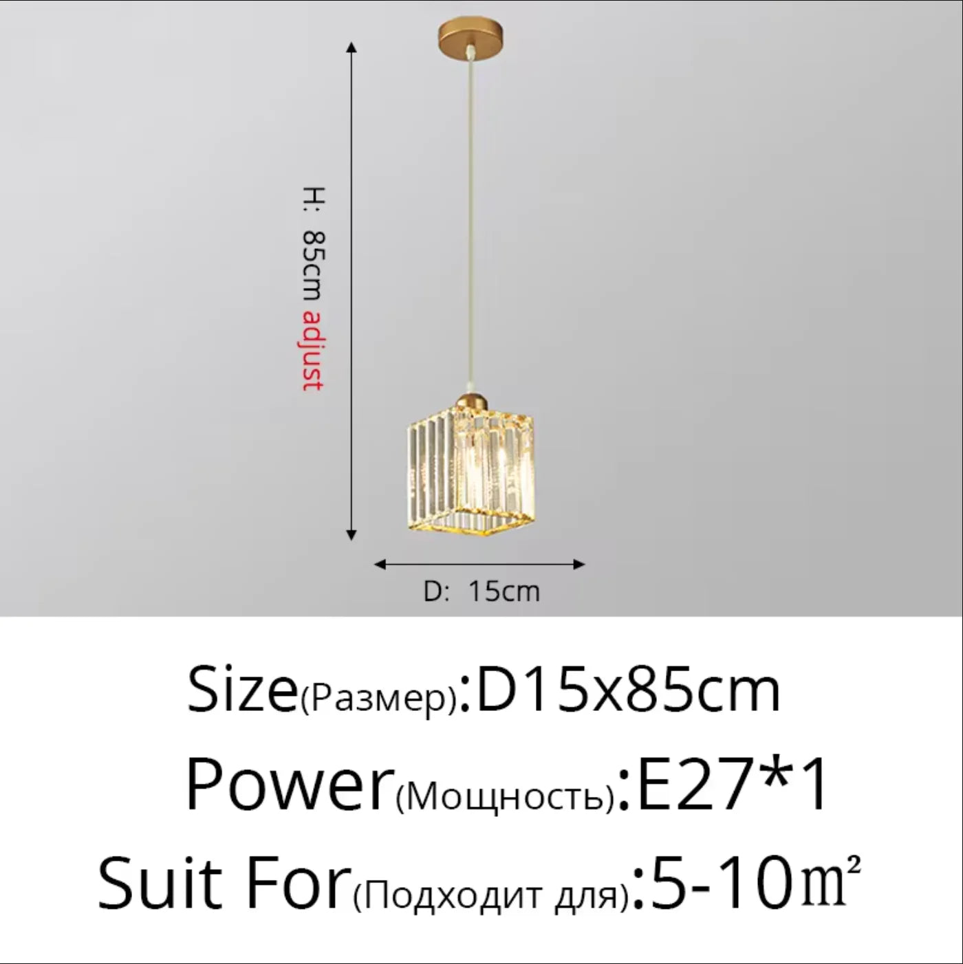Modern Crystal Pendant Light K9 LED Living Room Ceiling Lamp