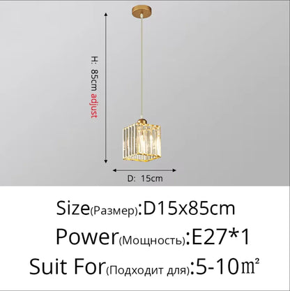 Modern Crystal Pendant Light K9 LED Living Room Ceiling Lamp