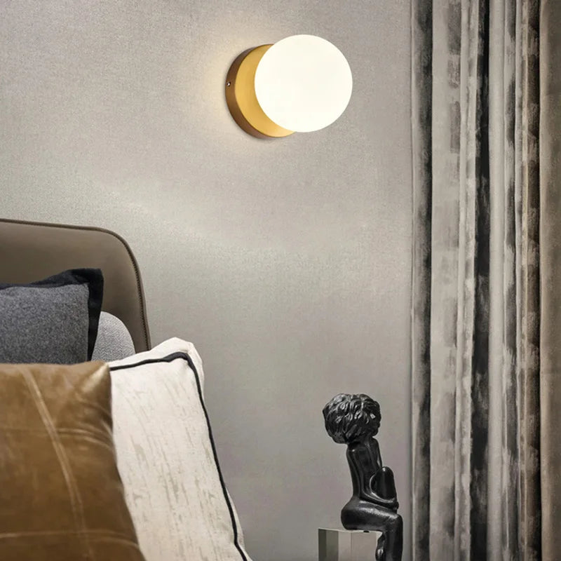 Nordic Glass Ball LED Wall Sconce for Modern Homes