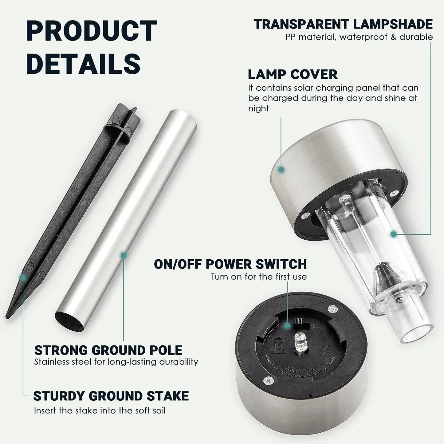 Solar Ground Stake Lights for Garden Pathways