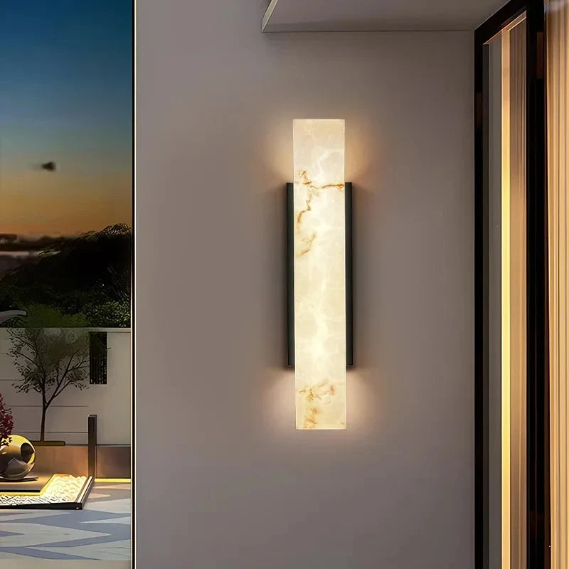 Modern Marble Outdoor Wall Light for Porches and Facades
