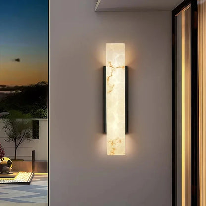 Modern Marble Outdoor Wall Light for Porches and Facades
