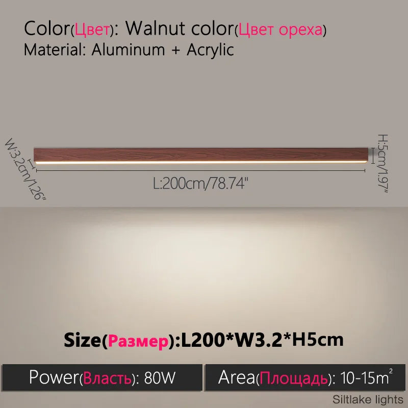 Modern Long Strip Ceiling Light for Kitchens and Hallways