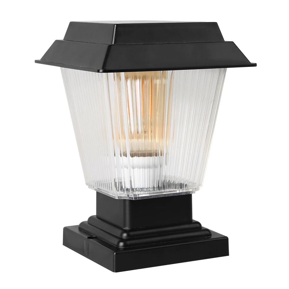 Solar Post Light Remote Control Outdoor Pillar Garden Lamp