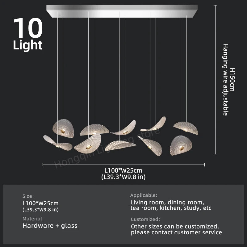 Modern Glass Staircase Chandelier for High Ceilings
