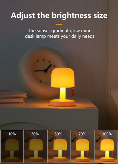 Sunset Mushroom LED Lamp – Rechargeable Ambient Night Light for Cozy Spaces