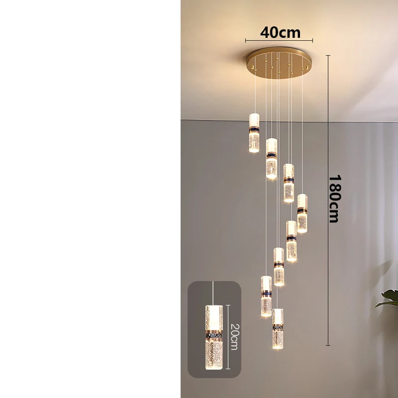 Luxury Crystal Staircase Chandelier for High Ceilings