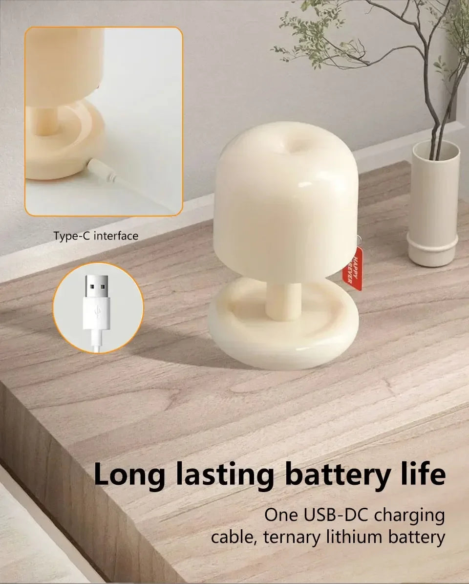 Sunset Mushroom LED Lamp – Rechargeable Ambient Night Light for Cozy Spaces