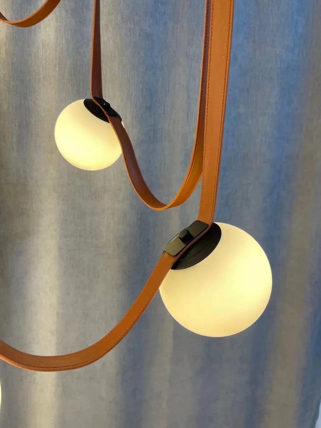 Nordic Leather Strap Chandelier for Modern Interiors