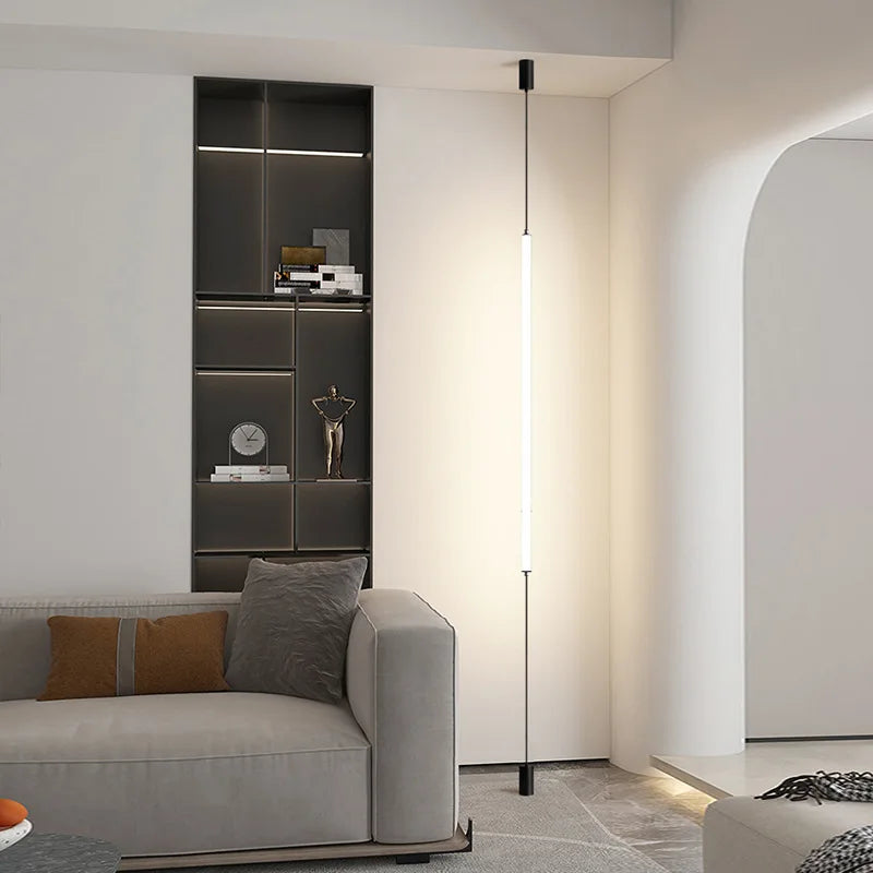 Modern LED Floor Lamp – Sleek Black Acrylic Light for Living Room & Bedroom
