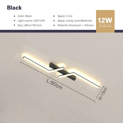 Modern LED Line Ceiling Light Living Room Dining Room Fixture