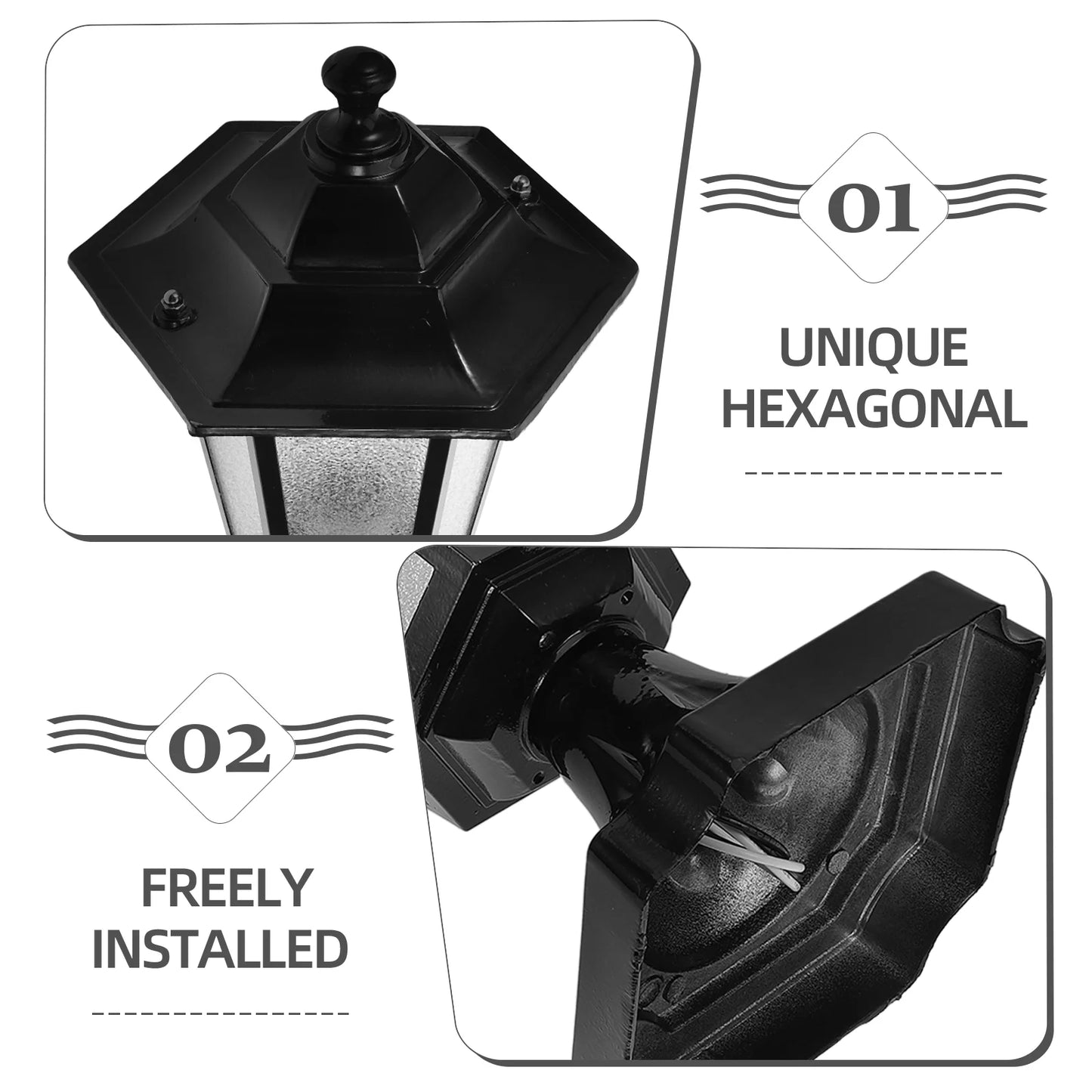 Solar Post Lantern Outdoor Waterproof Fence Garden Lamp