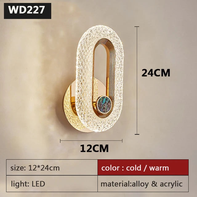 Modern Nordic Wall Lamp Acrylic Bedroom Living Room Light