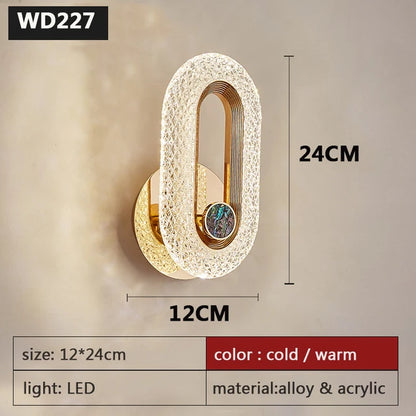 Modern Nordic Wall Lamp Acrylic Bedroom Living Room Light